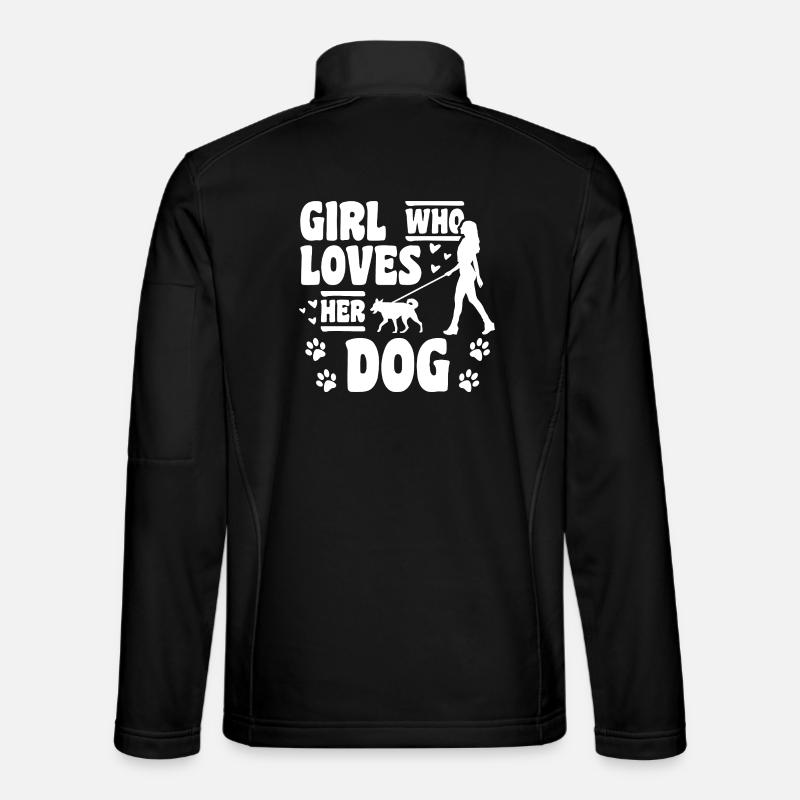Fille qui aime les chiens - Veste en tissu softshell Unisexe - noir