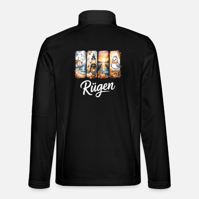 Rügen Ostsee Leuchtturm Möwe - Unisex Softshelljacke - Schwarz