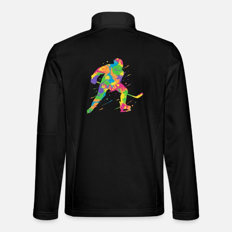 Eishockey Spieler Bunt Hockey Eishockeyspieler - Unisex Softshell Jacket - black
