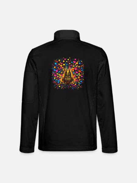 Costume de confettis de la cathédrale de Cologne - Veste en tissu softshell Unisexe - noir - Dos