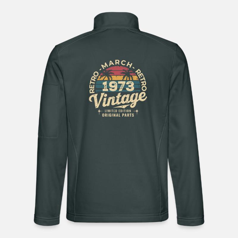 Anniversaire Mars 1973 Édition Limitée Retro March Veste en tissu softshell Unisexe