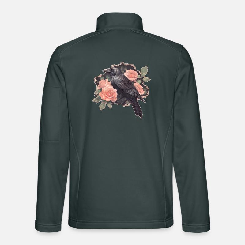 Rabe mit Rosen Unisex Softshelljacke