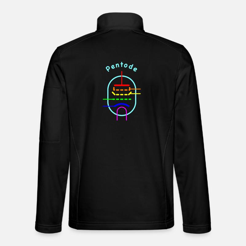 Rainbow Pentode - Vacuum Tube Symbol - Unisex Softshell Jacket - black