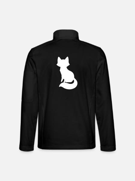 Playful Fox Silhouette Design - Unisex Softshell Jacket - black