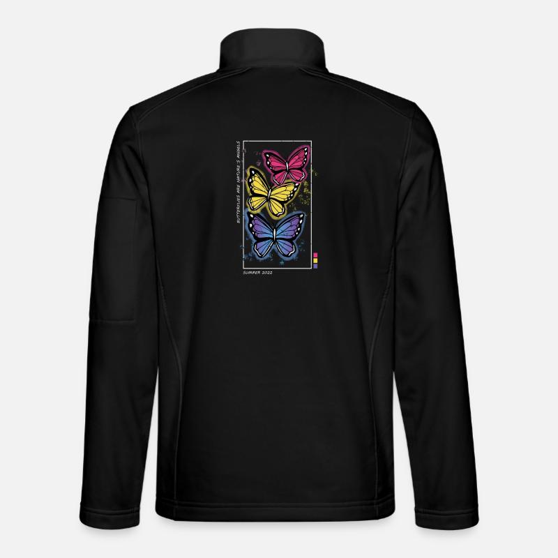 Bunte Schmetterlinge - Unisex Softshelljacke - Schwarz