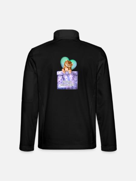 Official sleepshirt cute kitten for a sleepyhead - Unisex Softshell Jacket - black - Back