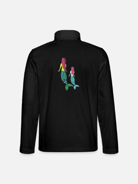 meerjungrau mutter tochter - Unisex Softshelljacke - Schwarz