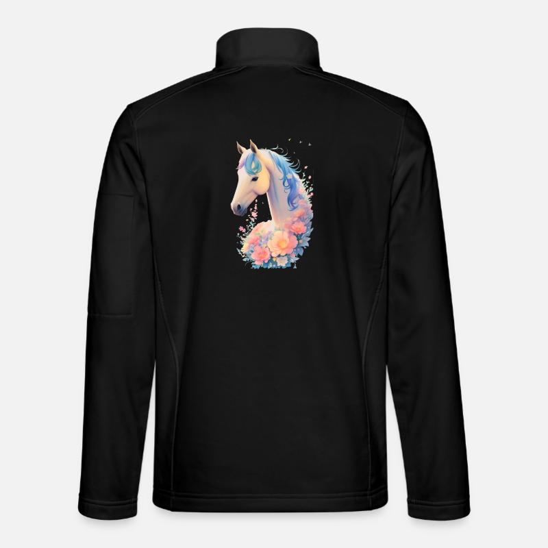 Cheval fleur - Veste en tissu softshell Unisexe - noir