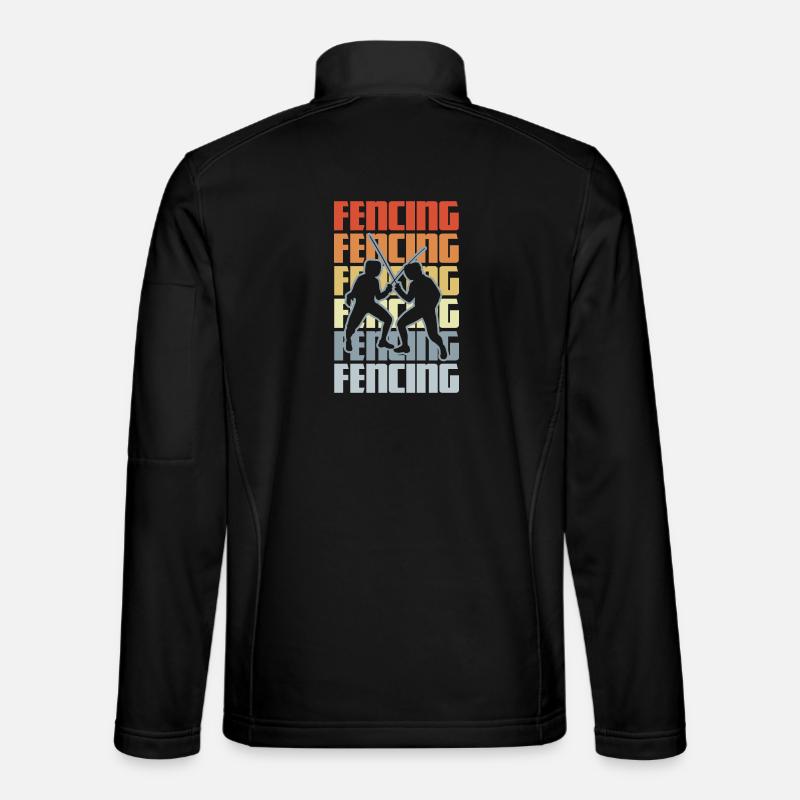 Retro Fechten - Unisex Softshelljacke - Schwarz
