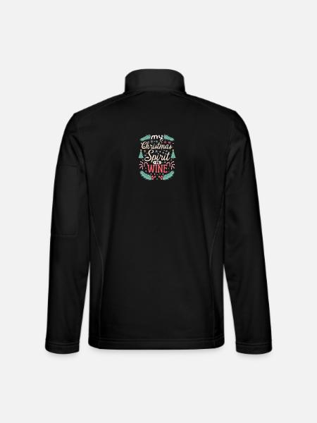 My Christmas Spirit Is Wine - Unisex Softshell Jacket - black