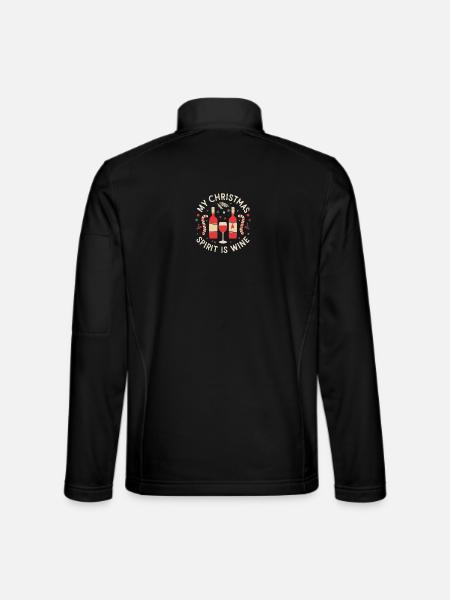 My Christmas Spirit is Wine - Unisex Softshell Jacket - black