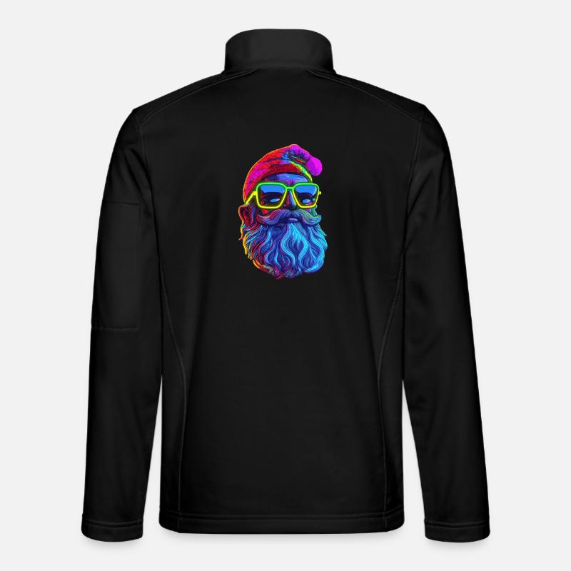 Neon Santa Popart - Unisex Softshell Jacket - black