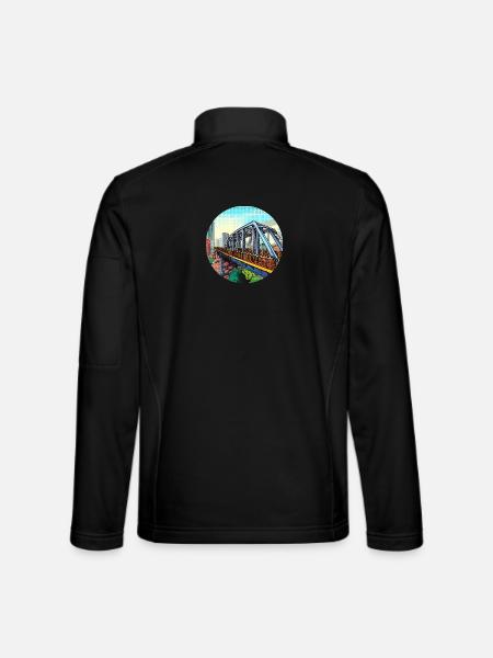 Comic Bridge in City - Unisex Softshell Jacket - black