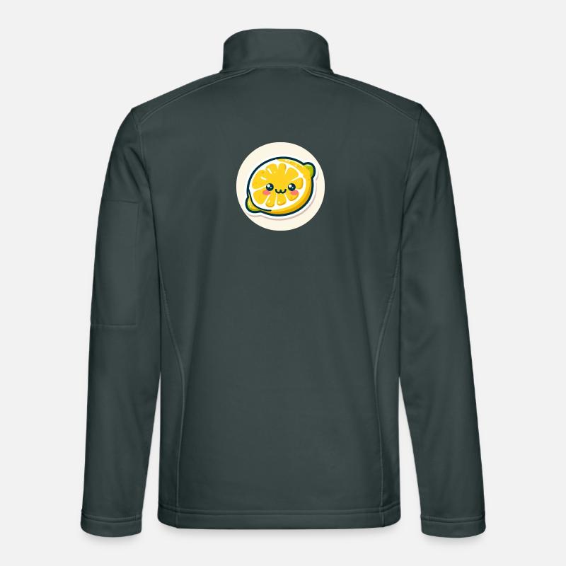 Süße Illustration einer lachenden Zitrone Unisex Softshelljacke