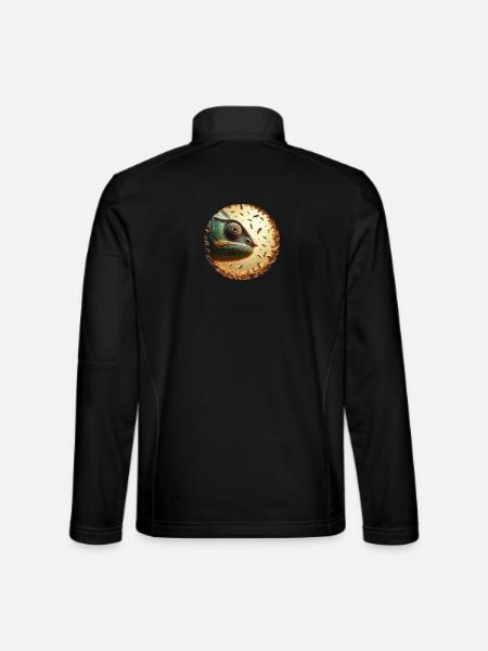 Chameleon with Bees Animation - Unisex Softshell Jacket - black