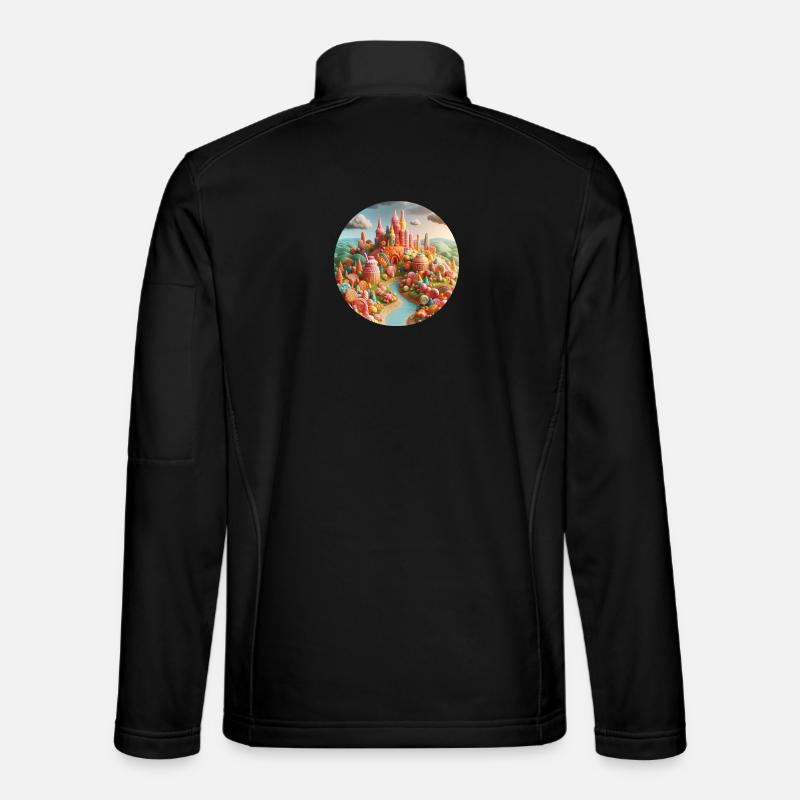 Candy world landscape colorful animation Unisex Softshell Jacket