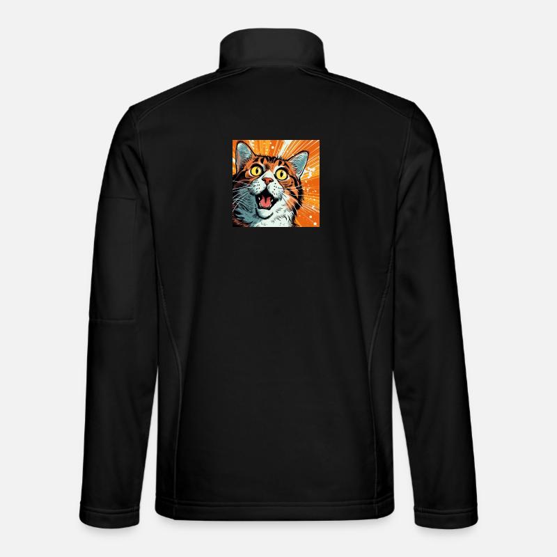 Expressive cat illustration in pop art style Unisex Softshell Jacket