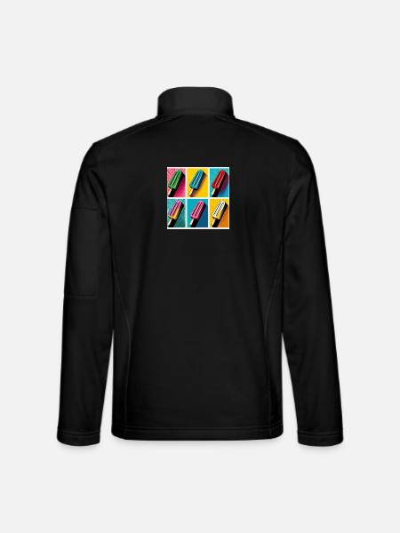 Glace sur le Style Popsicle Pop Art II - Veste en tissu softshell Unisexe - noir - Dos