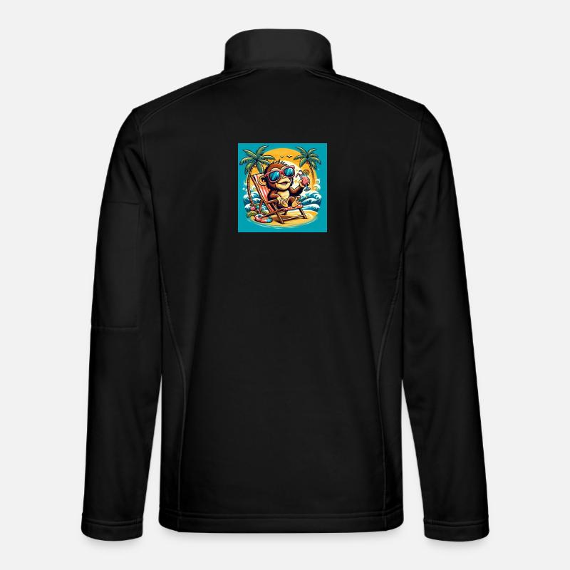 Äffchen am Strand - Unisex Softshelljacke - Schwarz