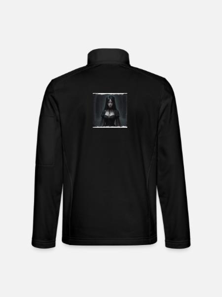 Gothic Nachtkorridor Schwarze Dame - Unisex Softshelljacke - Schwarz - Hinten