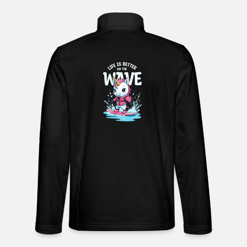 Wakeboard Licorne - Veste en tissu softshell Unisexe - noir