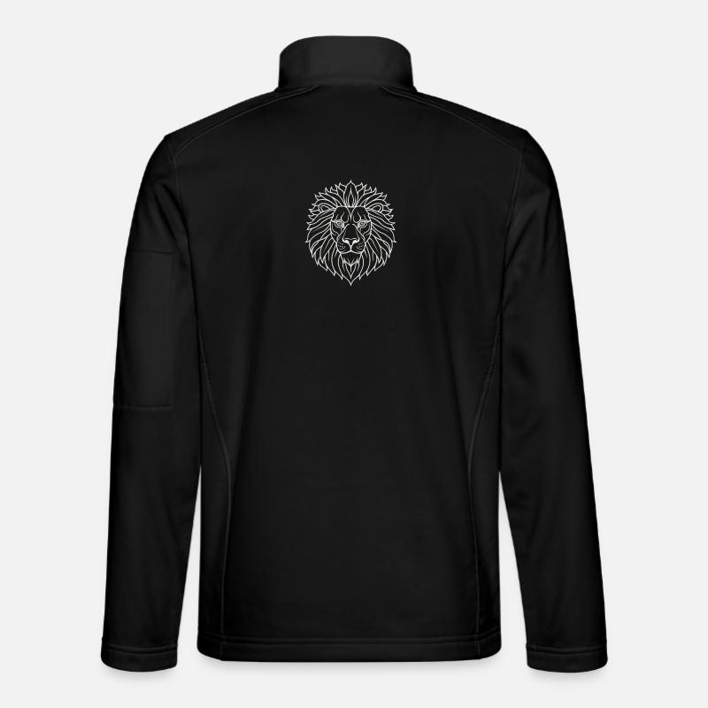 Psychedelic Lion Mandala - Unisex Softshell Jacket - black