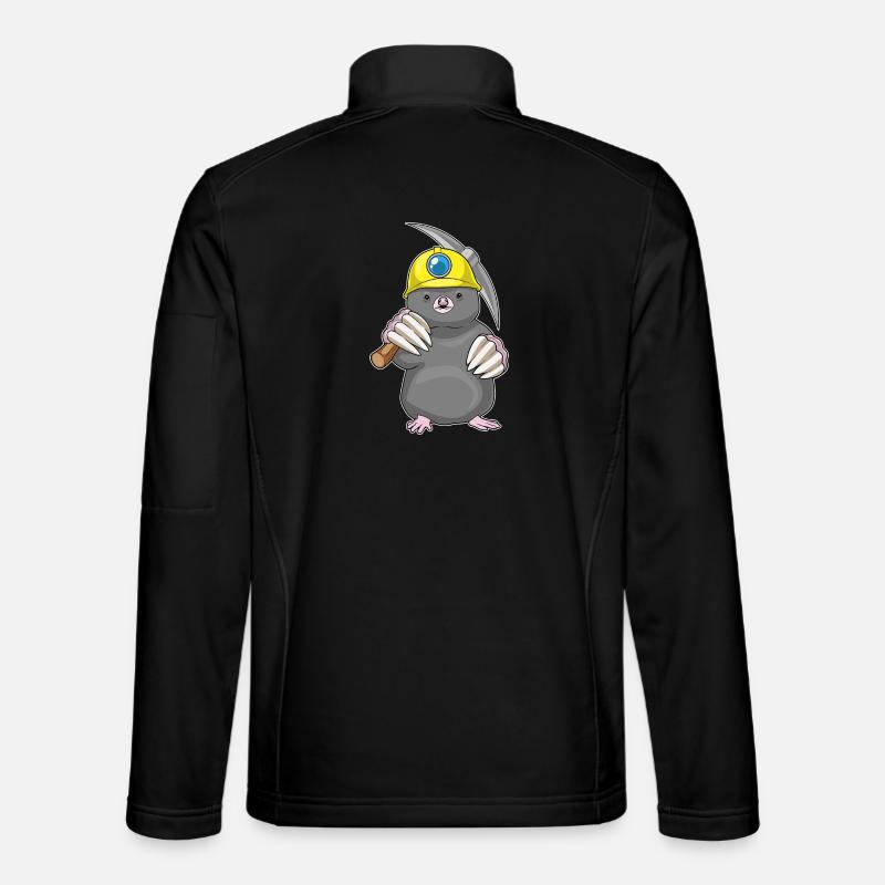 Mole Miner Pickaxe Mining - Unisex Softshell Jacket - black