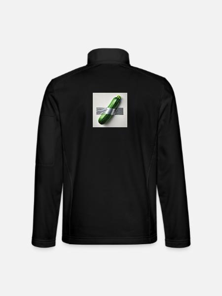 Zucchini framed by ribbon - Unisex Softshell Jacket - black