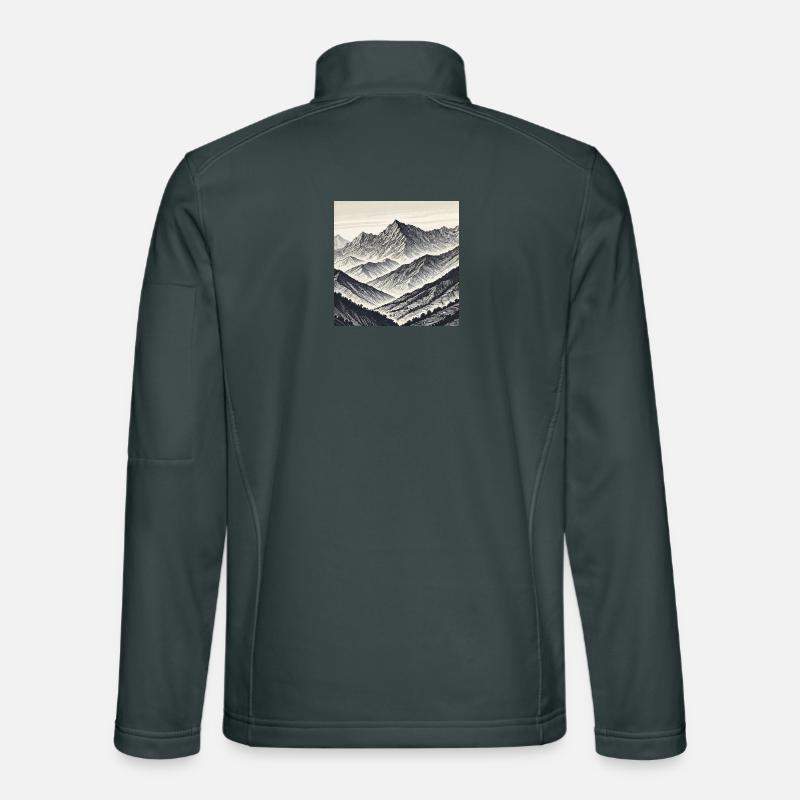 Linienberge der Schatten Unisex Softshelljacke