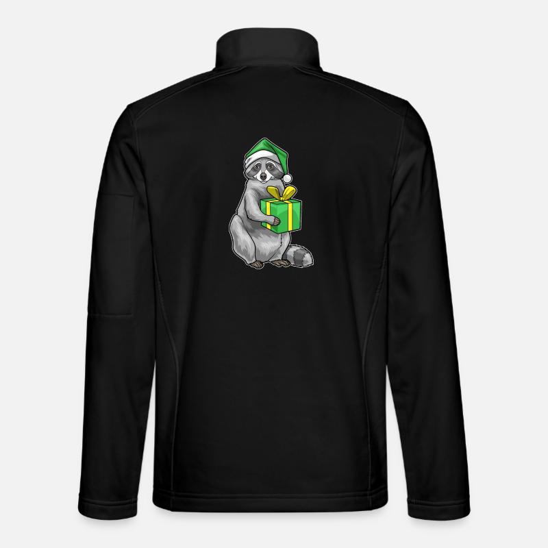 Raccoon Christmas Package - Unisex Softshell Jacket - black