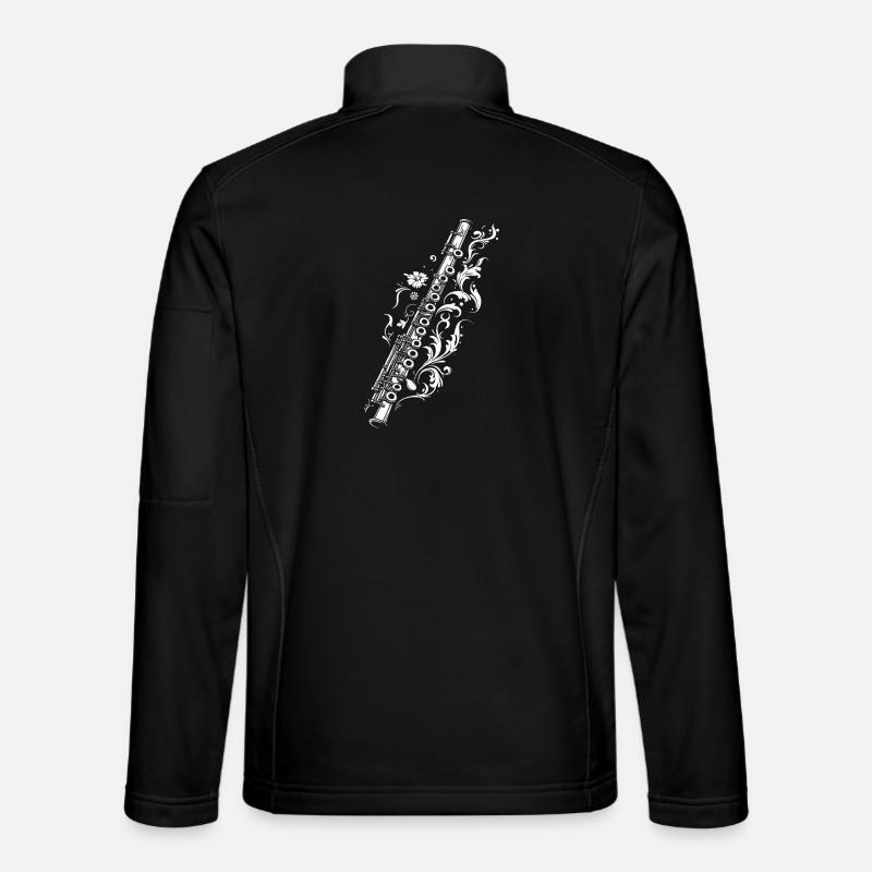 Dessin de flûte traversière - Veste en tissu softshell Unisexe - noir