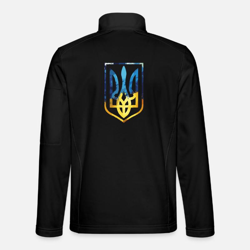 Ukraine Wappen ukrainisch Trysub Flagge Geschenk Unisex Softshelljacke