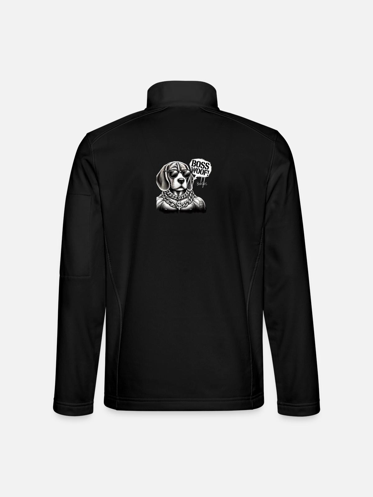 Bosswoof Gold Necklace Dog - Unisex Softshell Jacket - black - Back