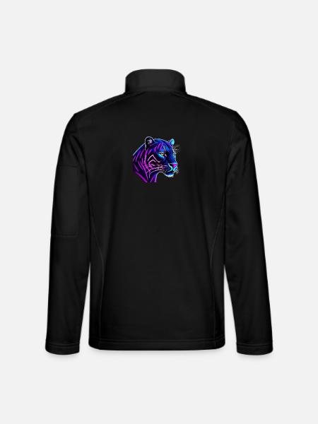 Panther in neon colors - Unisex Softshell Jacket - black - Back