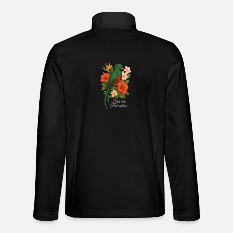 Vivre au paradis – Oiseau de paradis tropical Veste en tissu softshell Unisexe
