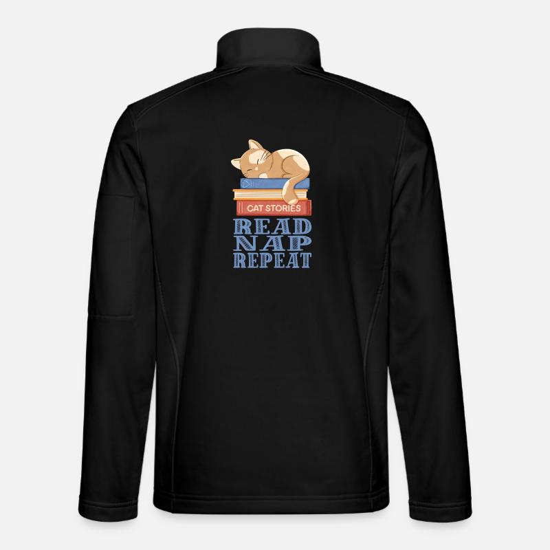 Chat endormi et livres Veste en tissu softshell Unisexe