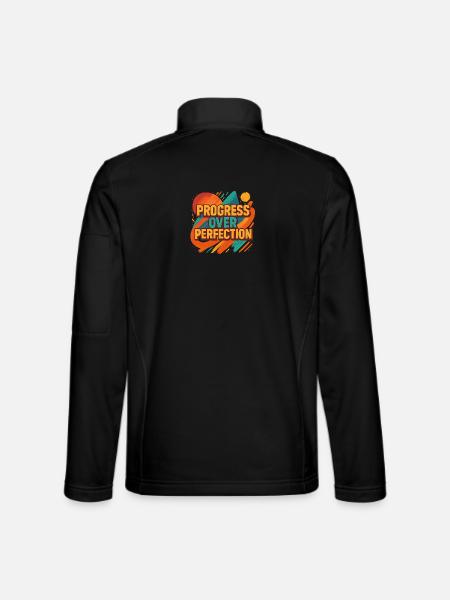 Progress Over Perfection – Motivation - Unisex Softshelljacke - Schwarz
