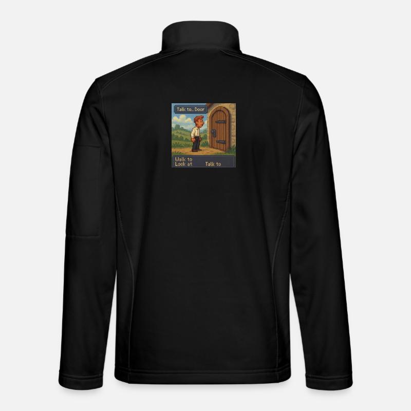 Parlez à la porte - Pixel Art Gaming Veste en tissu softshell Unisexe