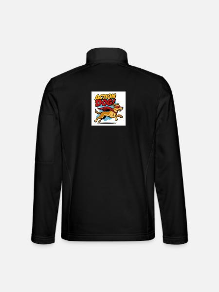 Action Hund Superheld - Unisex Softshelljacke - Schwarz - Hinten