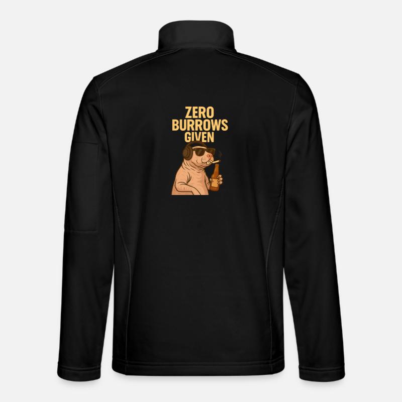 Rebellischer Nacktmull – Zero F*cks Given - Unisex Softshelljacke - Schwarz