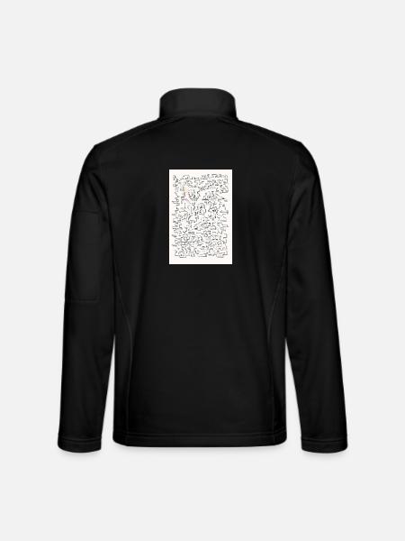 Labyrinthe rétro - Veste en tissu softshell Unisexe - noir