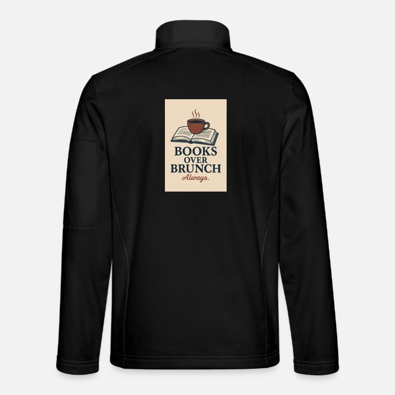 Coffee and books motif - Unisex Softshell Jacket - black