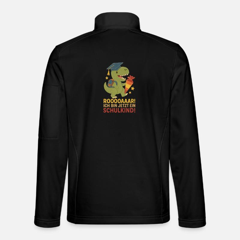 Dino Schulkind T-Rex | Einschulung Filz Stoff Look Unisex Softshelljacke