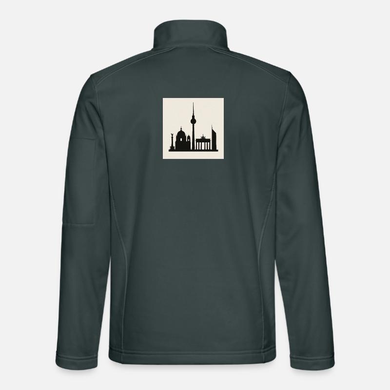 Berlin Skyline Silhouette Unisex Softshell Jacket