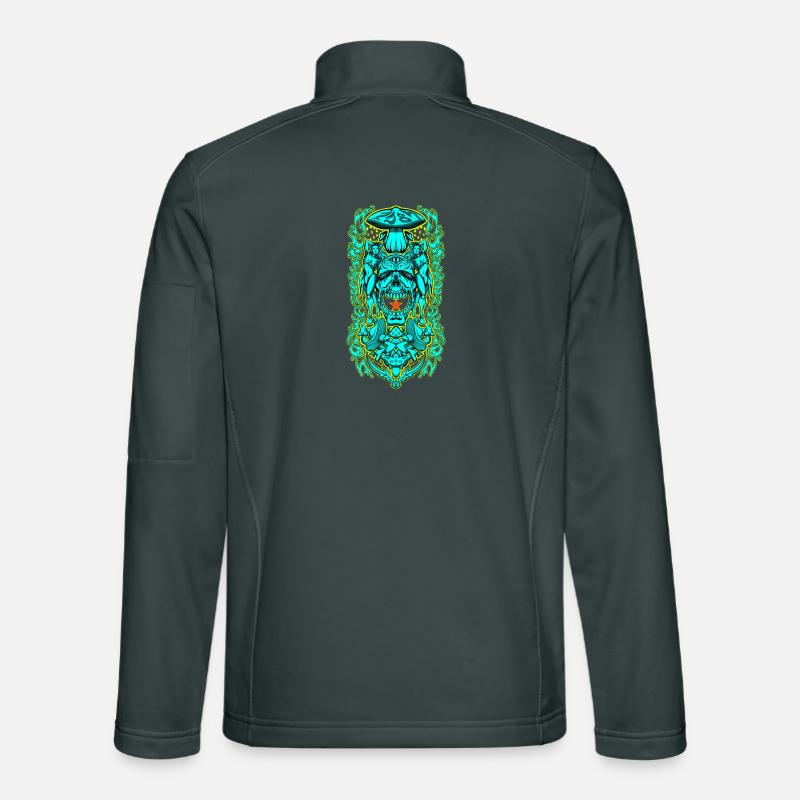 Portail de crâne psychédélique – Vision de champignon occulte Veste en tissu softshell Unisexe