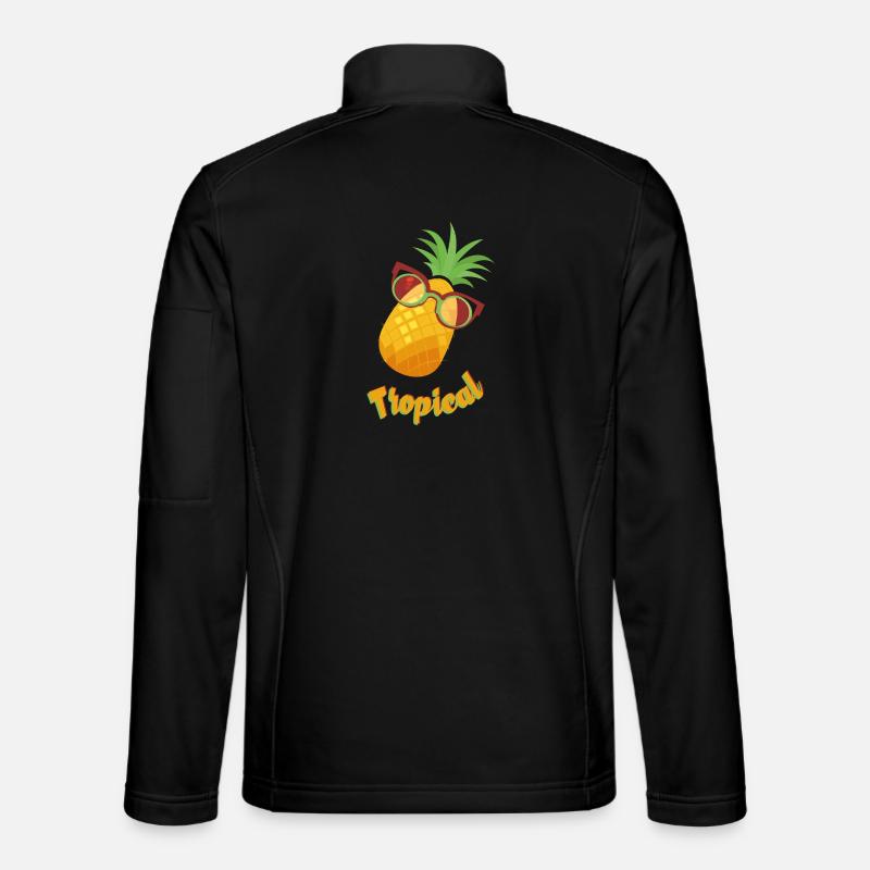 Tropical pineapple with sunglasses - Unisex Softshell Jacket - black