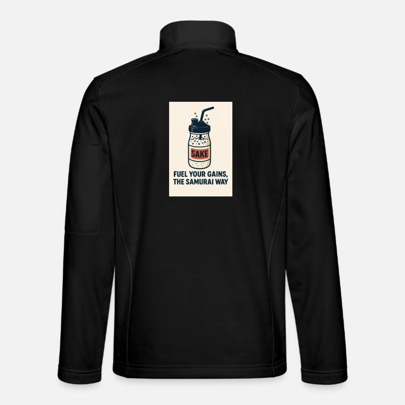 Saké et Gains Style Samurai - Veste en tissu softshell Unisexe - noir