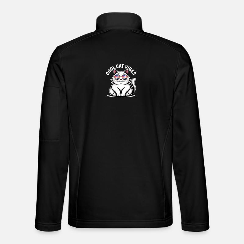 Chat copain avec lunettes Wave - Veste en tissu softshell Unisexe - noir