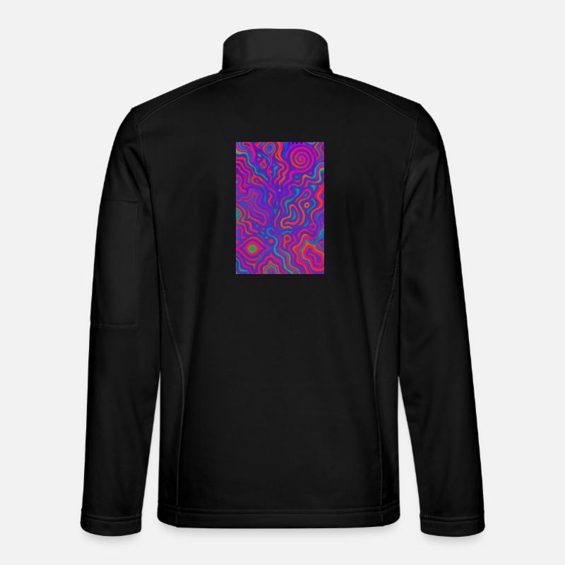 Vibrant Psychedelic Lines - Unisex Softshell Jacket - black