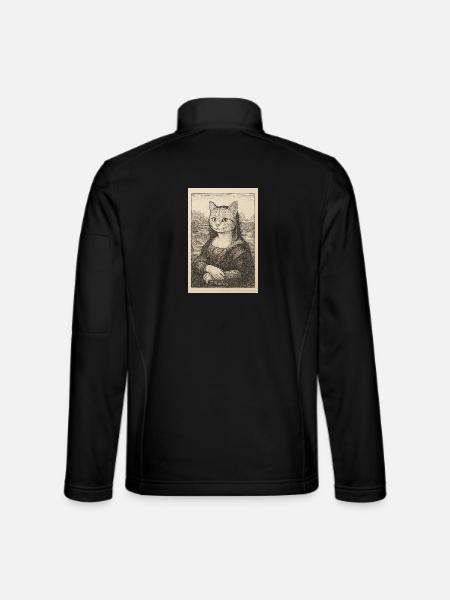 Katzenporträt im Kunststil - Unisex Softshelljacke - Schwarz